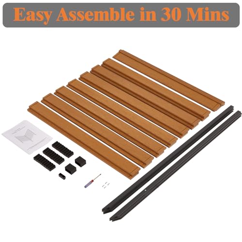 Outdoor Privacy Screen with Heavy Duty Stakes, Weather Resistance Poly Lumber Air Conditioner Fence