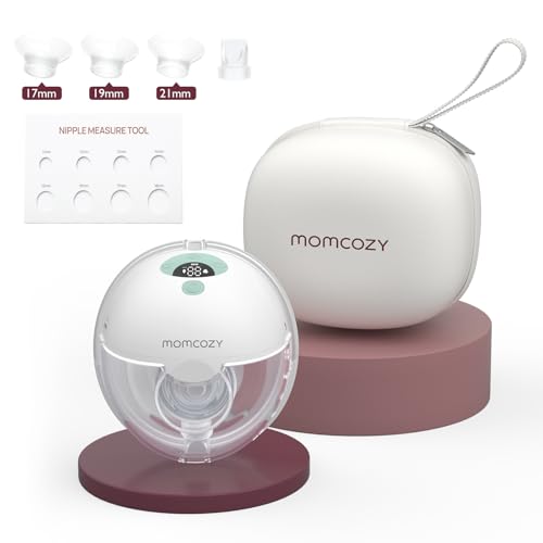 Momcozy M5 Hands-Free Wearable Breast Pump, Double-Sealed Flange for Baby-Like Comfort, 3 Modes & 9 Suction Levels, Portable Electric Pump – 24mm