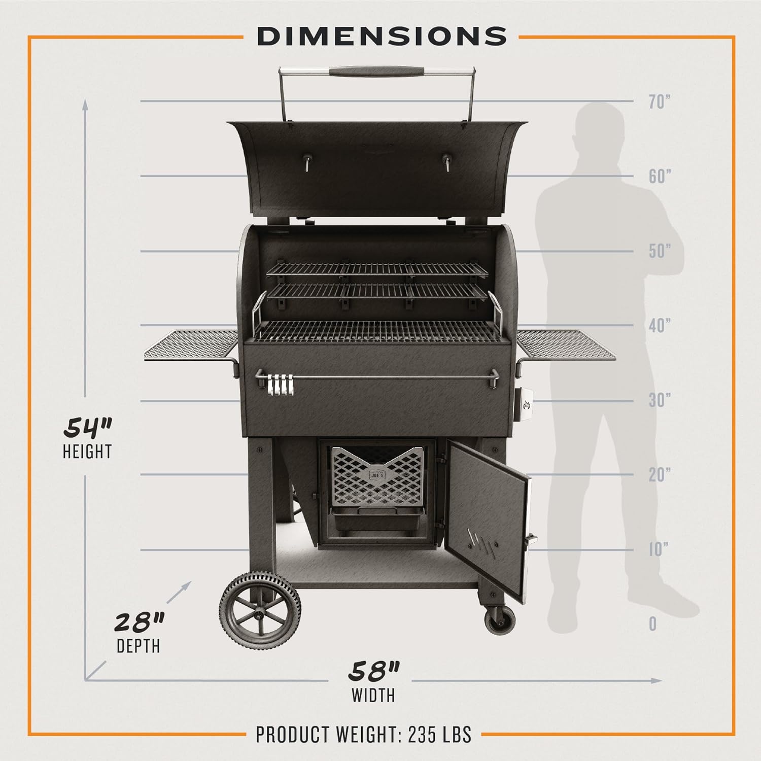 Oklahoma Joe's® Marshal Centerbox™ Smoker, Black Steel - 23202164