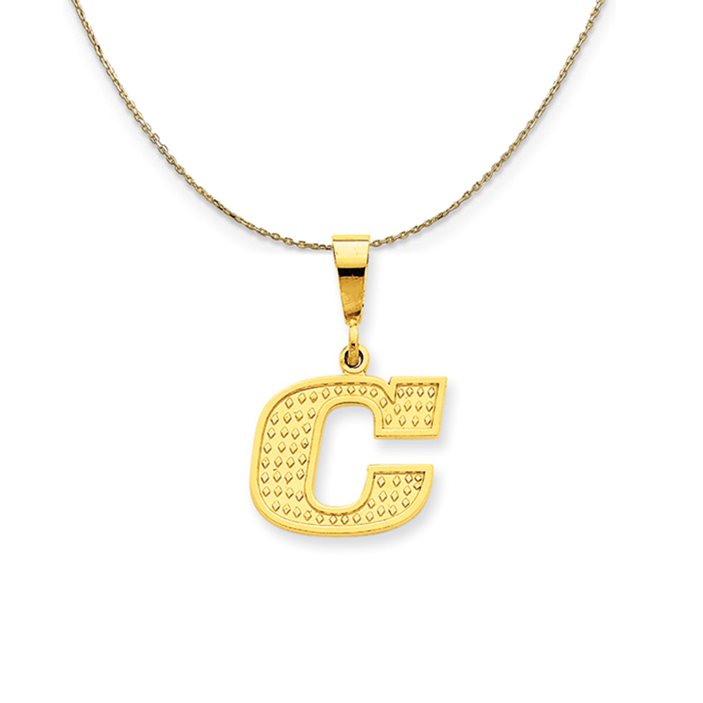 The Black Bow 14k Yellow Gold, Ashley, Initial C Necklace - 16 Inch