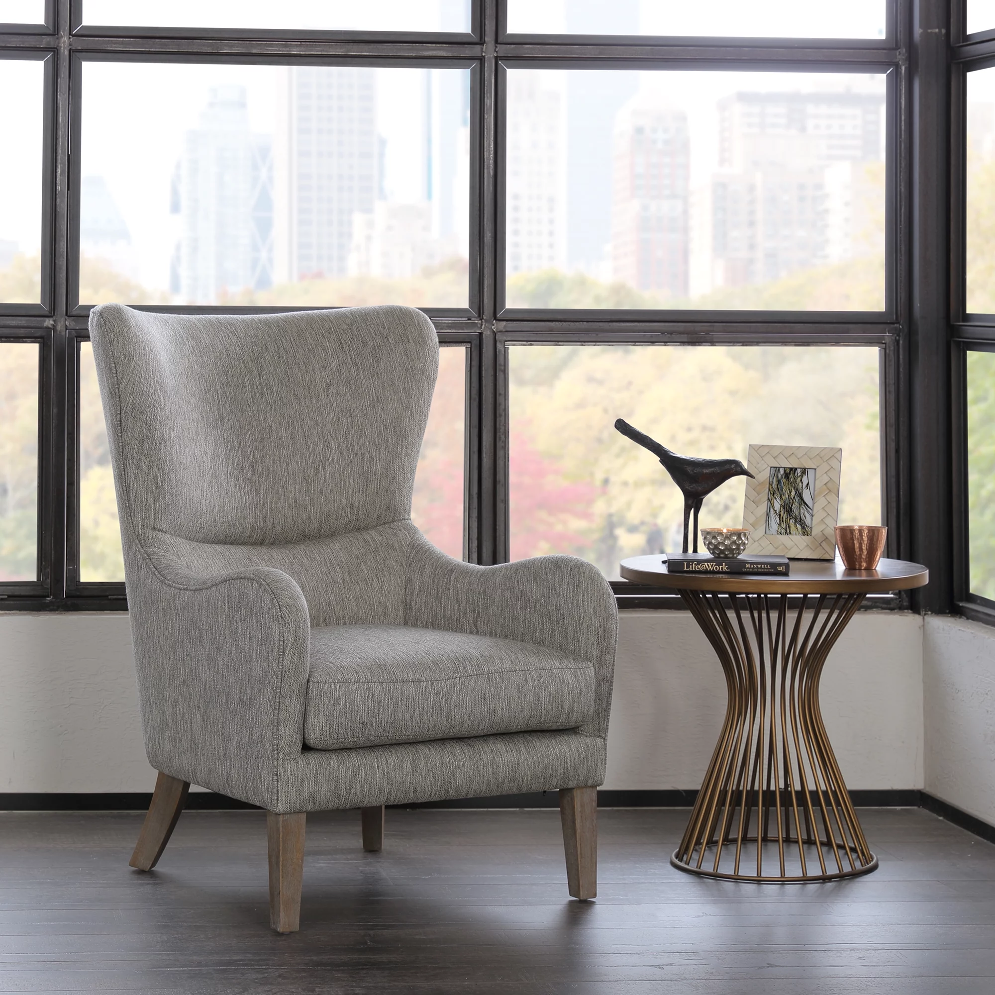 Home Essence Aria Swoop Wing Accent Chair, Multiple Colors