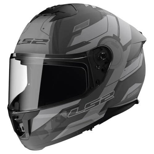 LS2 Helmets Stream II Full Face Motorcycle Helmet W/SunShield (Matte America Gray/Black - X-Large)