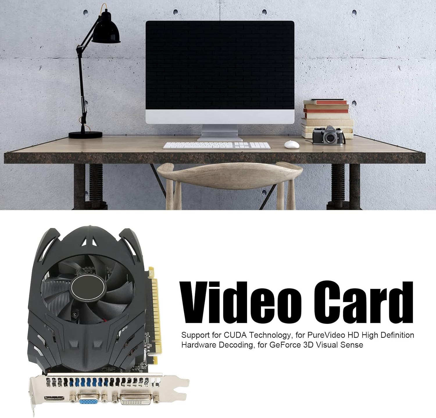 Shanrya Game Graphics Card, Quiet Operation Graphics Card Smart Underclocking for Desktop for Computer