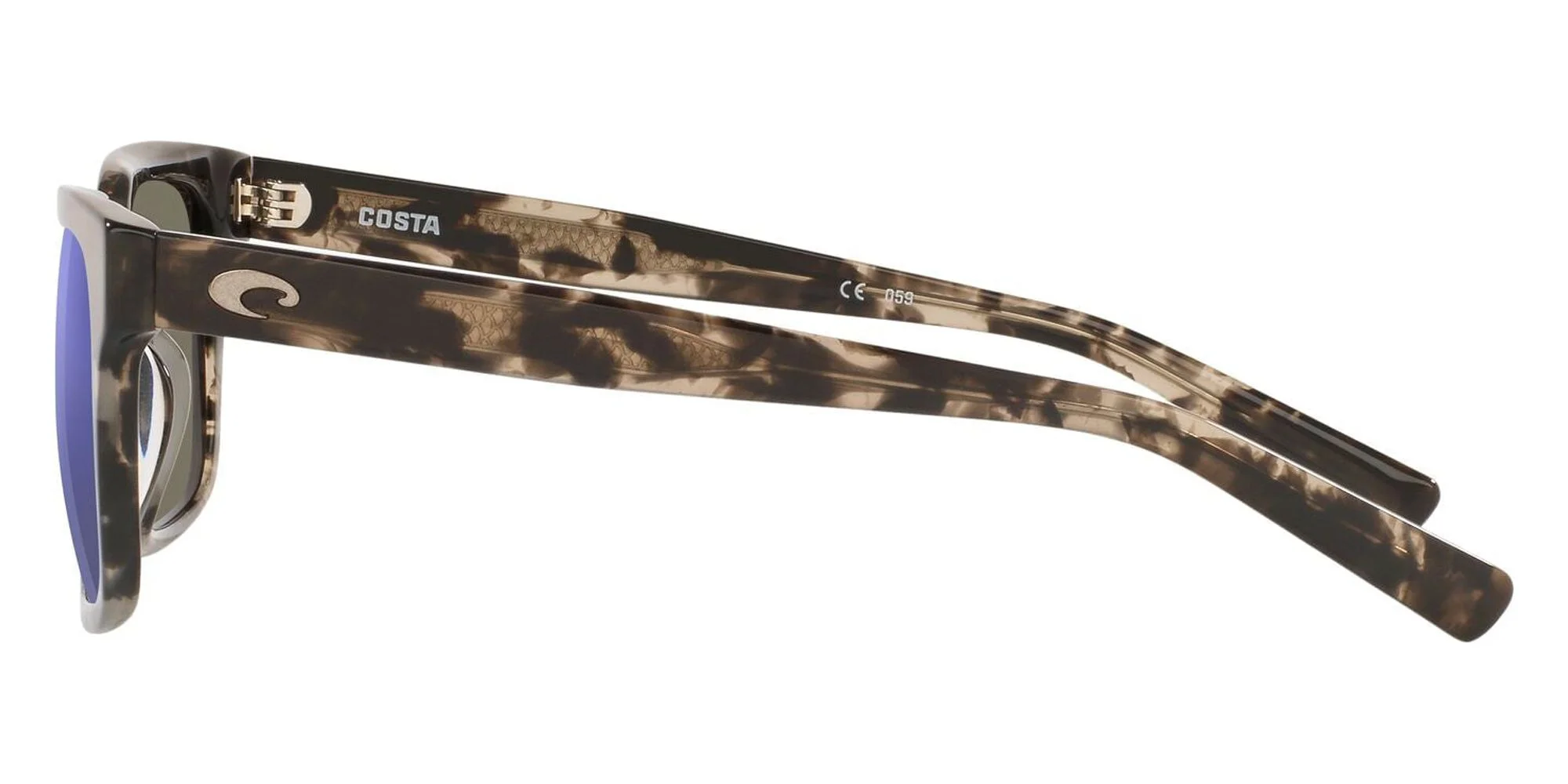 Costa Del Mar Tybee Polarized Blue Mirror 580G Square Sunglasses TYB 282 OBMGLP