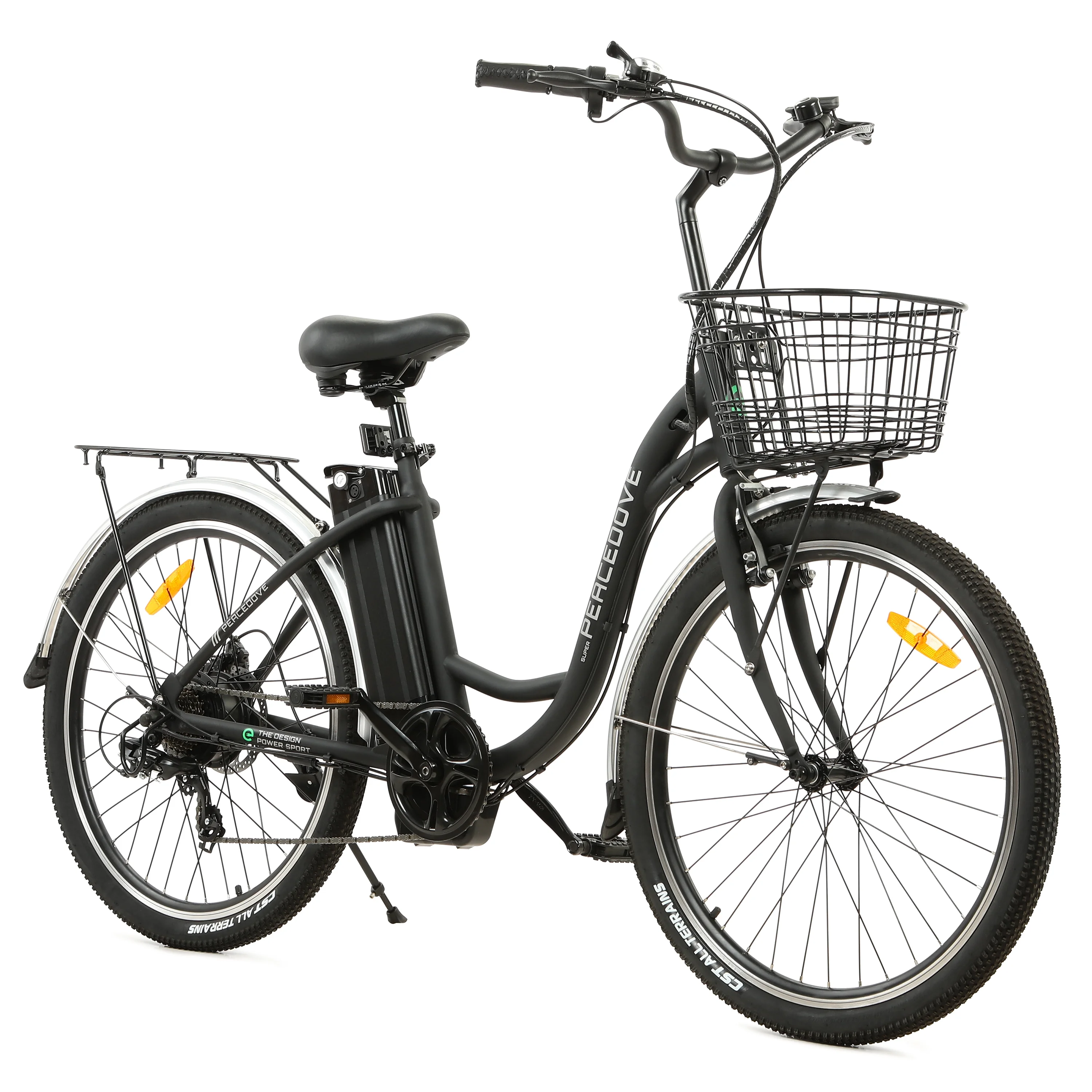 ECOTRIC Electric City 350 W Motor Cruiser Bicycle 26" 20 MPH Cityscape with Basket Removable Lithium Battery Step Through E-bike Commute for Adult