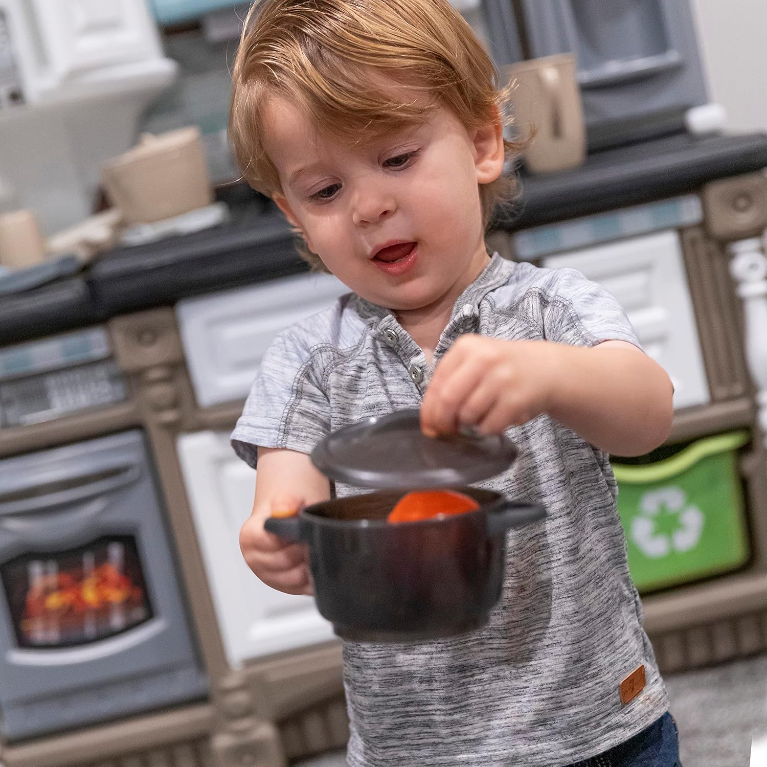 Step2 Lifestyle Dream Kitchen Set for Kids, Indoor/Outside Pretend Play Kitchen, Toddlers 2+ Years Old, Lights and Sounds, 37 Piece Kitchen Toy Set
