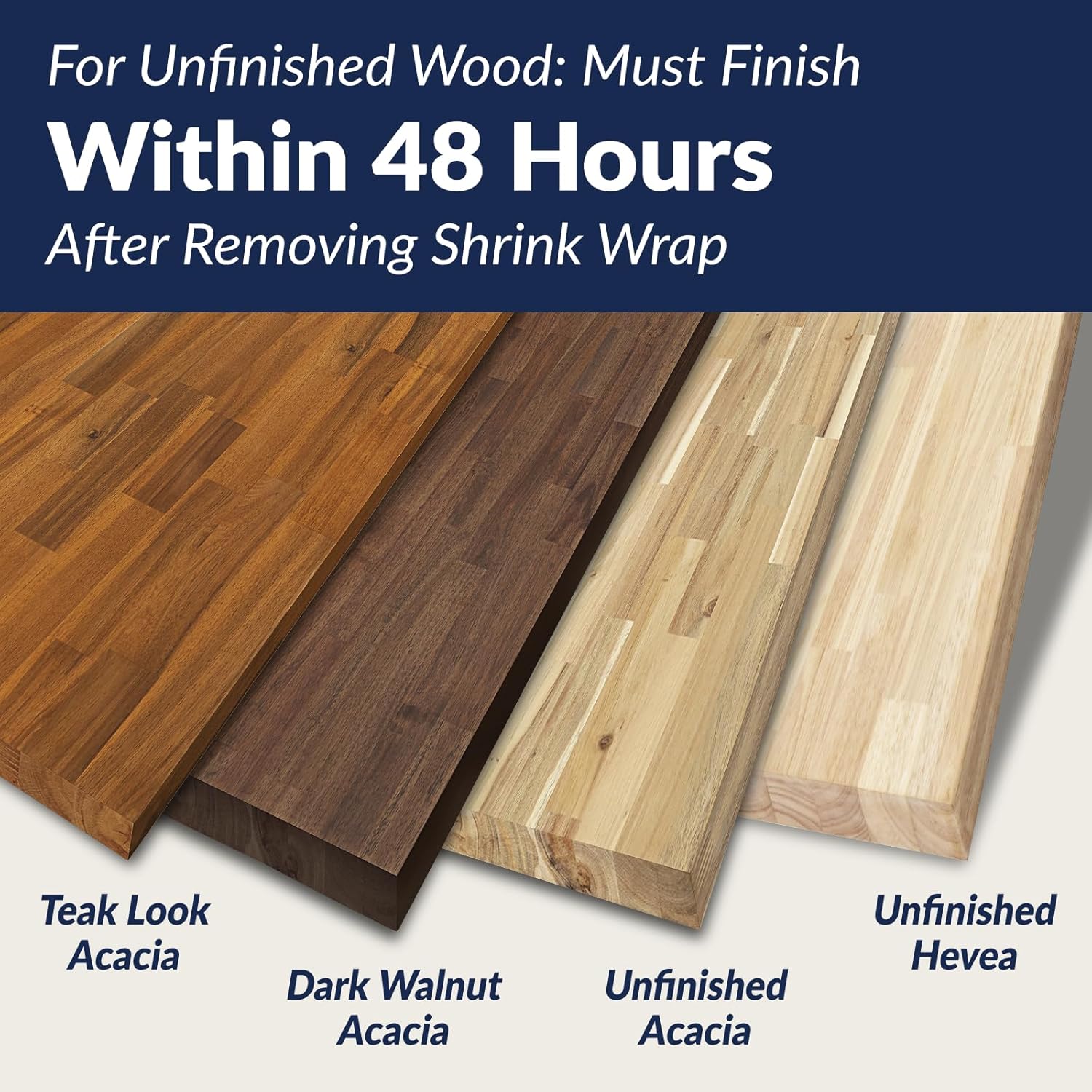 4ftx30 x1.5 Desktop Hevea Butcher Block Countertop, Unfinished Solid Wood Butcher Block Table Top for DIY Coffee Table/Workbench
