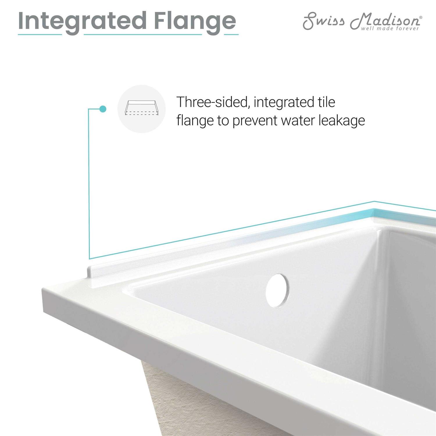 Swiss Madison Voltaire 48 x 32 Left-Hand Drain Alcove Bathtub - Shop Hardware Tools Online Store