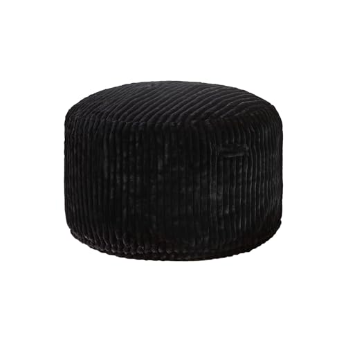 Hobestluk 5ft Bean Bag Chairs for Adults Large Beanbag Chair with Stripe Plush Cover Big Bean Bag Chair for Living Room Bedroom Dorm Office -Black
