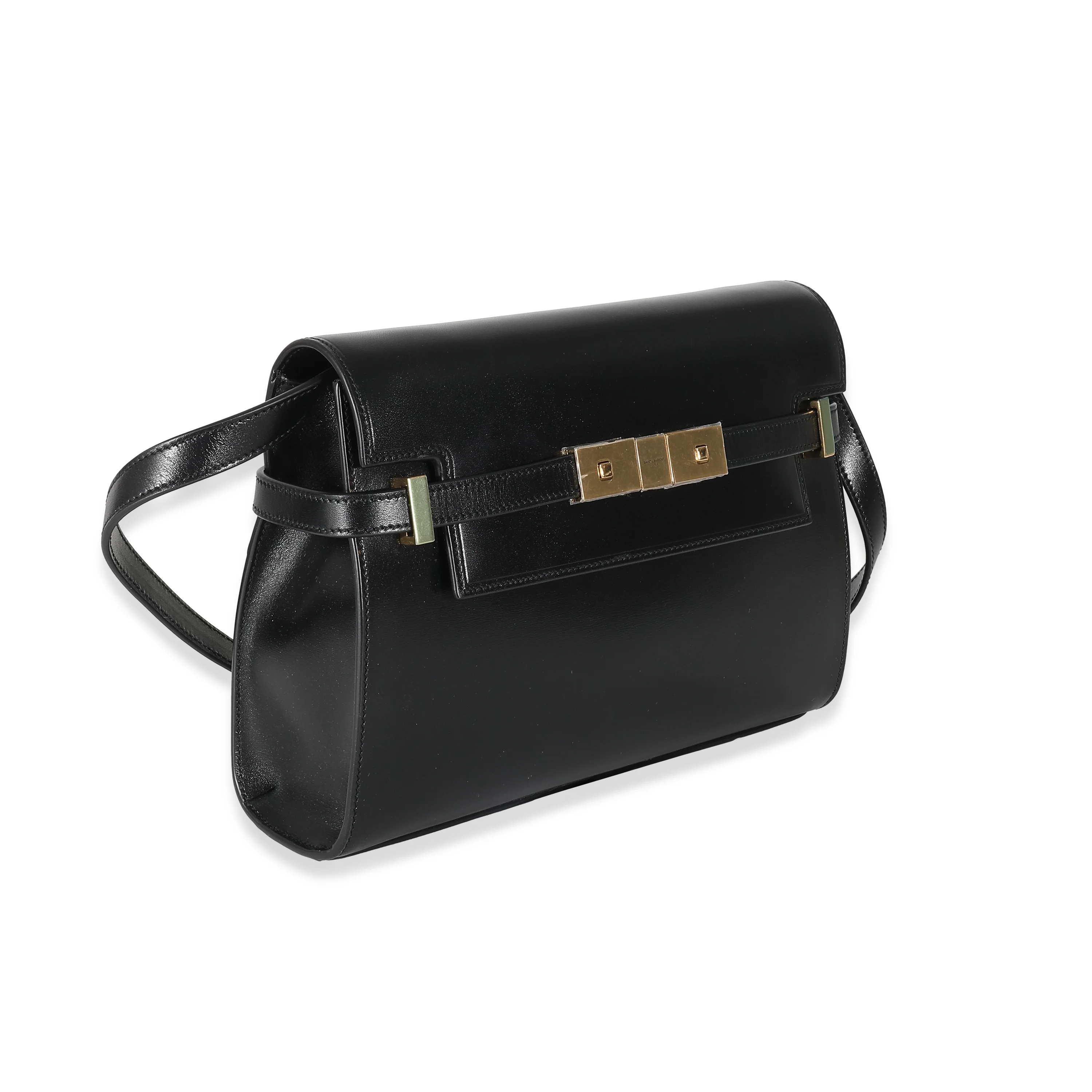 Saint Laurent Black Box Leather Small Manhattan Bag