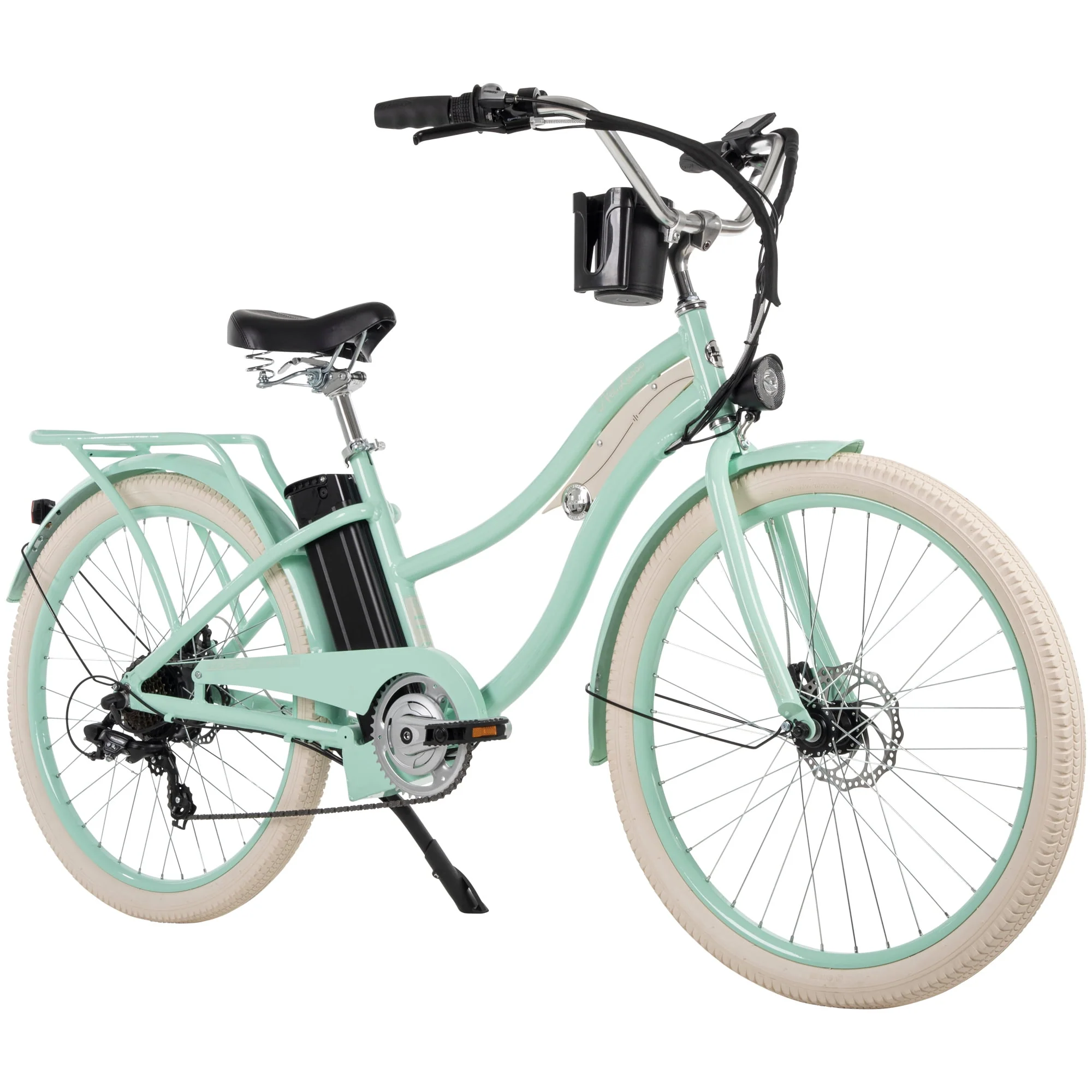 Huffy Nel Lusso 26-in 7-Spd Electric Cruiser Bike with Throttle, Ages 14+ Years,  Mint Green,  36V, 350W
