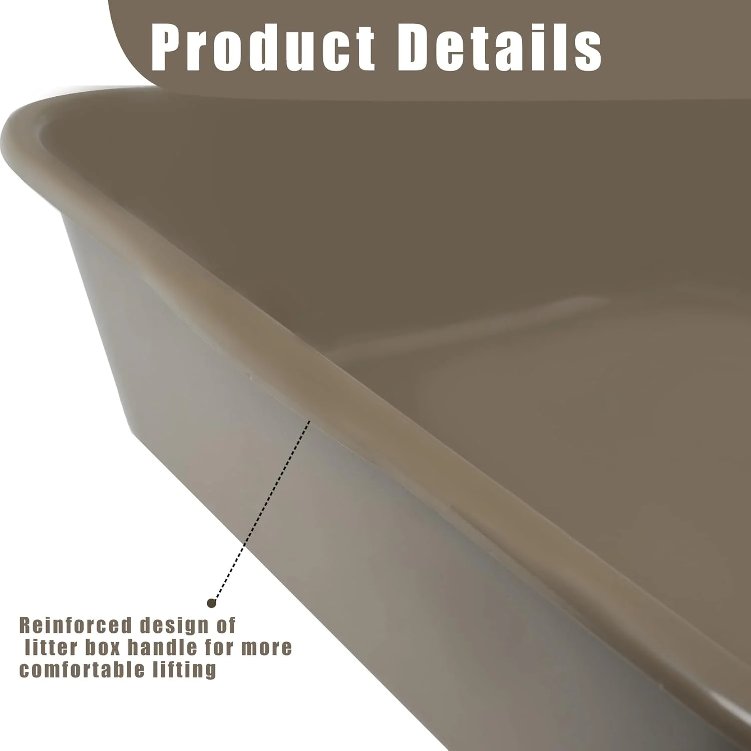 2 Pack Extra Large Dog Litter Box Pan Tray (ABS Material), Low Entry Jumbo Senior Litter Boxes for Multiple Kitten Big Cats