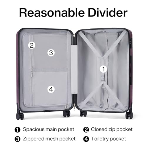 Hanke 29 Inch Luggage Suitcases With Spinner Wheels Lightweight PC hardside Rolling Suitcase With Travel Lock, Checked-Large 29-Inch(Blackish Green)