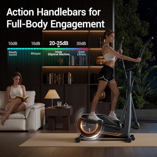 CURSOR FITNESS Elliptical Machine, Elliptical Exercise Machine for Home, Elliptical Training Machines with 8 Levels Resistance