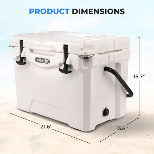 SereneLife Ultra-Tough 45 Quart Rotomolded Cooler Box with Wheels, Holds Upto 56 Cans, Keeps Ice Up to 5 Days