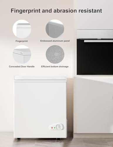 7.0 Cu Ft Chest Freezer - Energy Efficient & Quiet Mini Freezer with Adjustable Thermostat - Compact Deep Freezer for Home, Apartment, and Garage