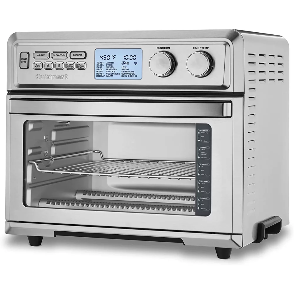 Cuisinart TOA-95 Large Digital AirFry Toaster Oven Bundle with Deco Chef Pair of Red Heat Resistant Oven Mitt