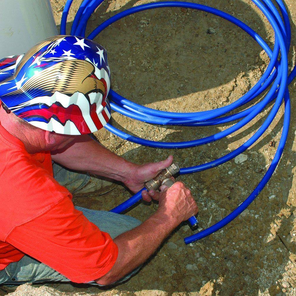 Advanced Drainage Systems 1-1/4 in. x 200 ft. CTS 250 PSI NSF Poly Pipe in Blue