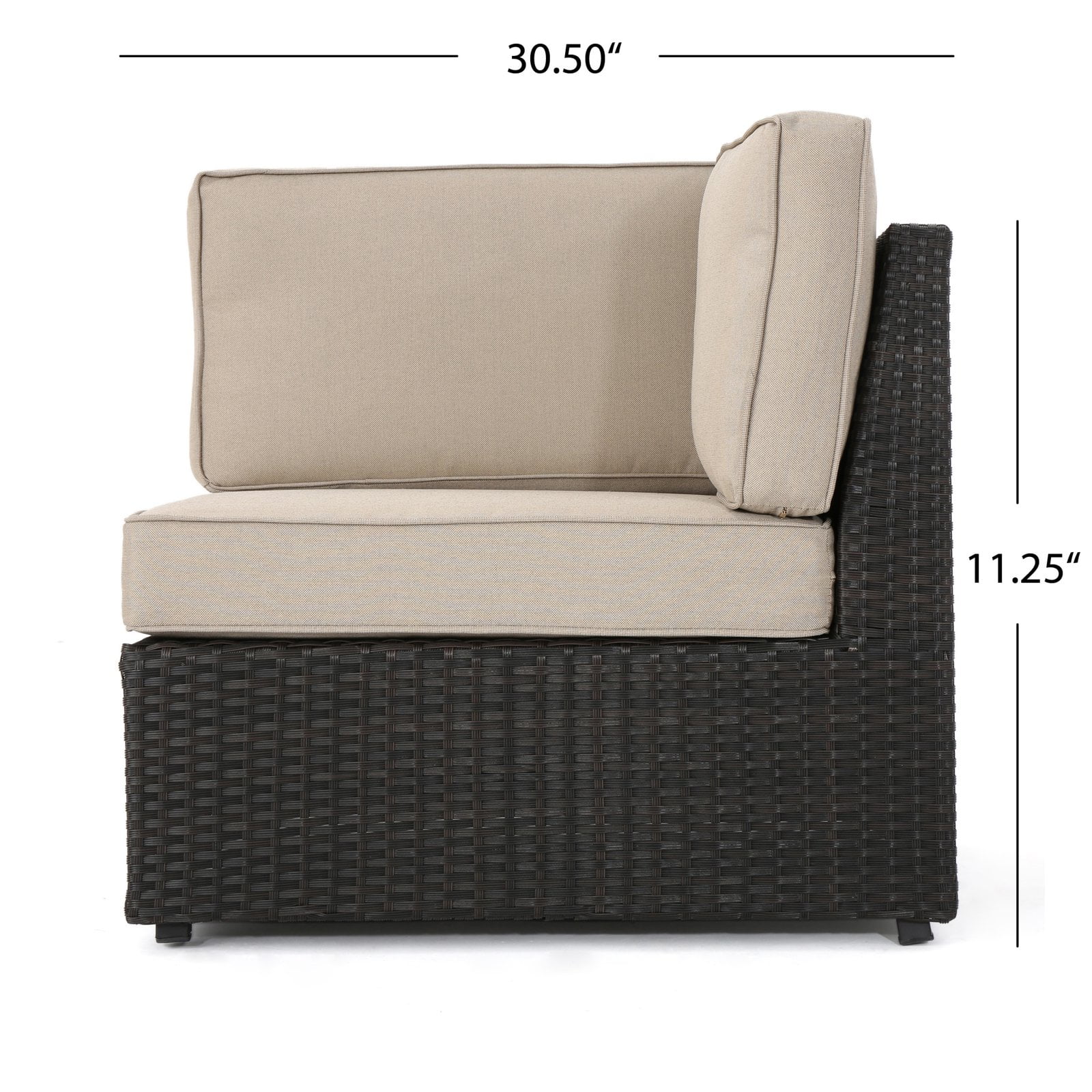 Christopher Knight Home Santa Cruz Outdoor 8-piece Wicker Sectional Sofa Set with Cushions by  Dark Brown/Beige - Curated Treasures Market