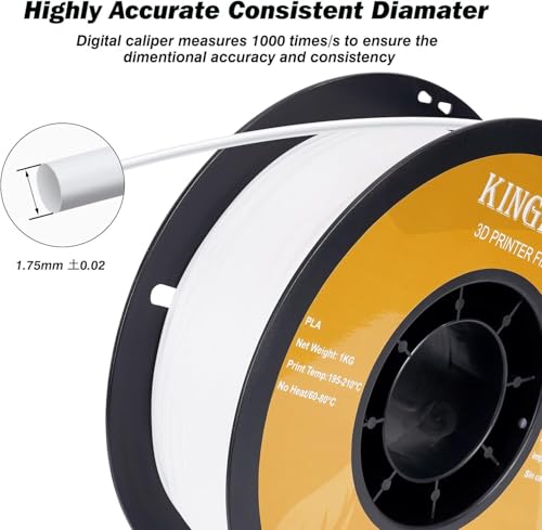 Kingroon PLA 3D Printer Filament, 12Rolls, Dimensional Accuracy +/- 0.03 mm, 12kg Spool(26.4lbs)