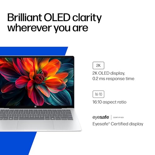 HP OmniBook 5 14 inch Next Gen AI PC, OLED Display, Snapdragon X Plus X1P-42-100, 16 GB RAM, 1 TB SSD, Qualcomm Adreno GPU, Windows 11 Home