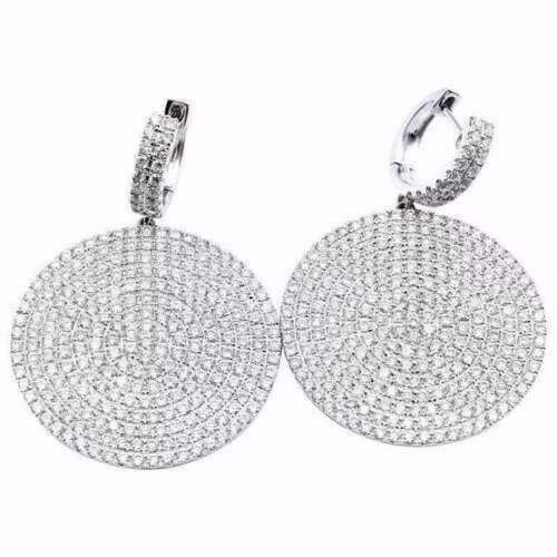 3.50CT Lab Grown Diamond (VVS1,G-H) Round Drop Earring 14K White Gold Fine Jewelry for Women Gifts