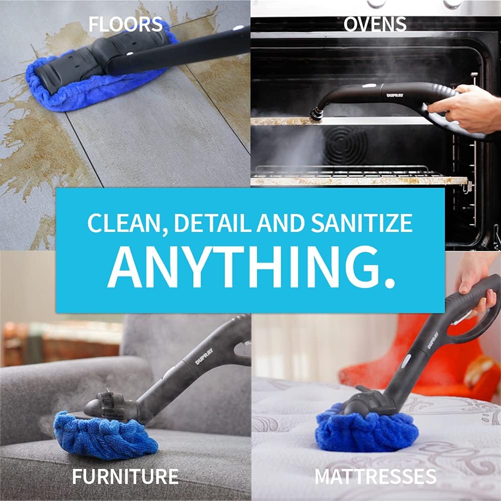 Dupray HOME Steam Cleaner European Made Kills 99.99%* Bacteria Viruses for Disinfection and Cleaning Flooring, Cars, Tile, and More