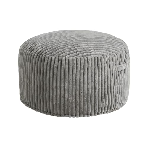 Hobestluk 5ft Bean Bag Chairs for Adults Large Beanbag Chair with Stripe Plush Cover Big Bean Bag Chair for Living Room Bedroom Dorm Office -Black
