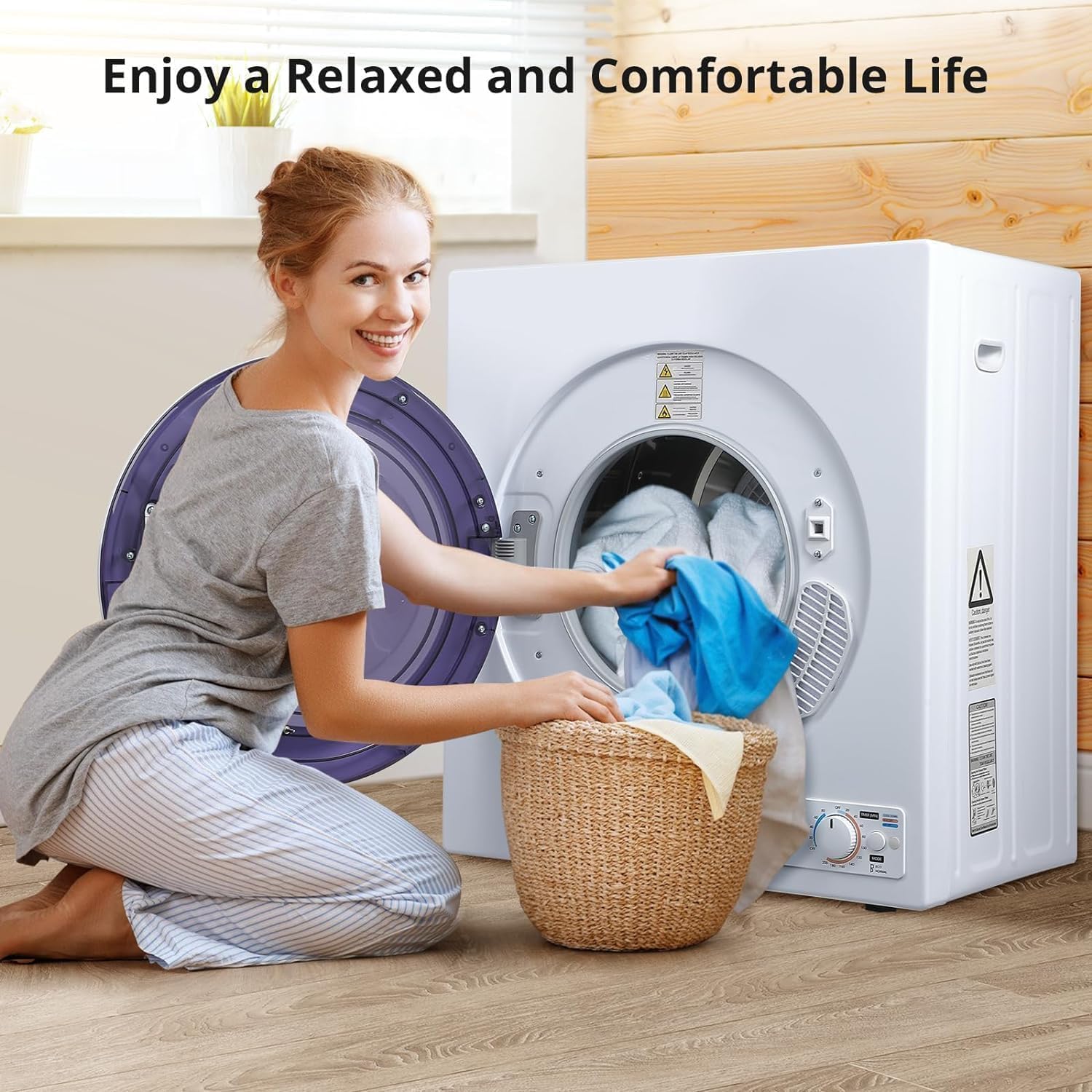 3-in-1 Clothes Dryer, 2 Temperatures 1400W Portable Dryer,Compact Clothes Dryer Machine Up to 14.4 Lbs of Clothes