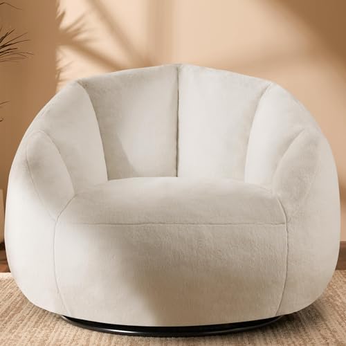 Giant Bean Bag Chair for Adults - Comfy Plush Round Shell Soft Accent Chair, Oversized Cozy Lounge Floor Sofa Reading Chair