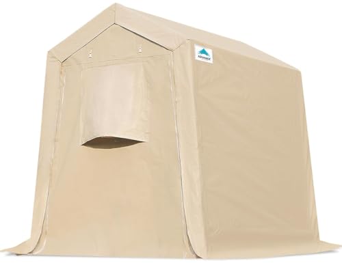 ADVANCE OUTDOOR 10x10 ft Heavy Duty Outdoor Patio Portable Canopy Storage Shelter Shed Carport with 2 Roll up Zipper Doors & Vents for Snowmobile
