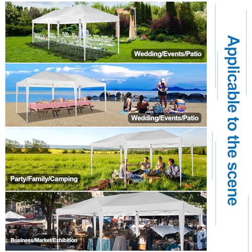 COBIZI 10x10 Pop up Canopy Tent Protable Canopy Tent with 4 Sidewalls Waterproof Commercial Instant Shelter for Parties, Wedding