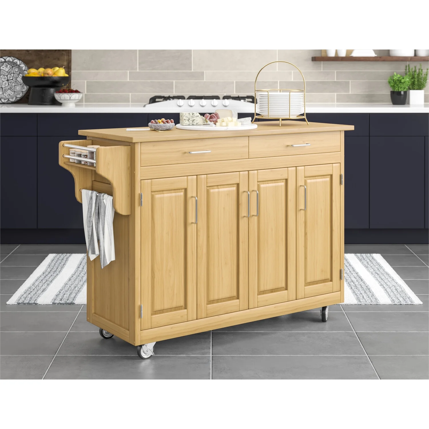 Homestyles Create-a-Cart Wood Rolling Kitchen Cart in Brown