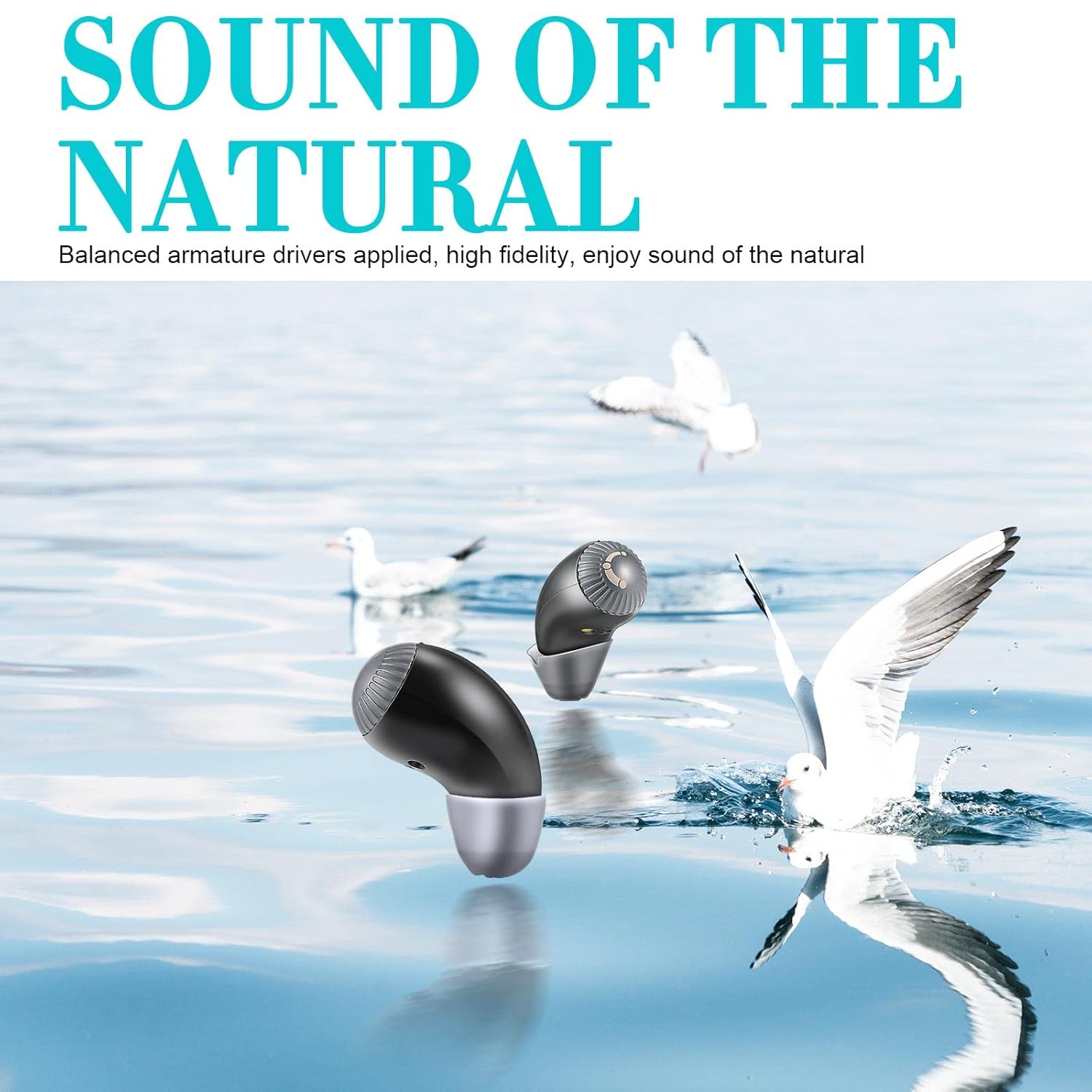 A Pair of Rechargeable Invisible Hearing Amplifier Device In-Ear Sound Amplifier Enhancer Mini Invisible Personal Sound Amplify Product in Ear Canal