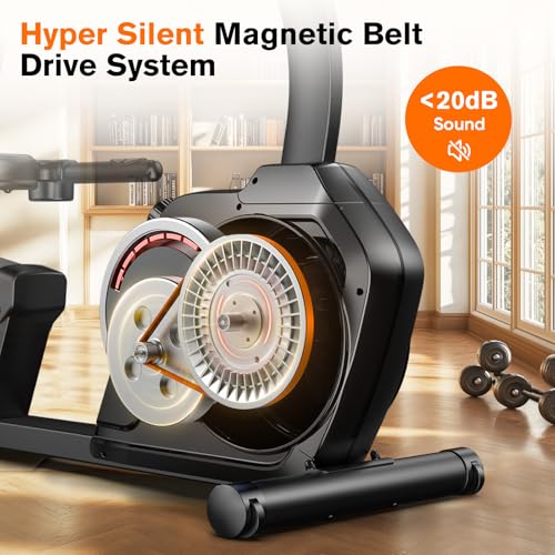 pooboo Recumbent Exercise Bike, Stationary Bikes for Home with Arm Exerciser, Magnetic Recumbent Bike with Ergonomic Backrest & Comfortable Seat