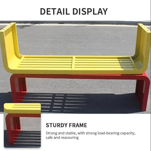 Outdoor Garden Patio Bench, Outdoor Benches Weatherproof,Porch Tables for Outside,Seat Park Bench,Metal Bench Steel Frame for Porch, Lawn, Balcony