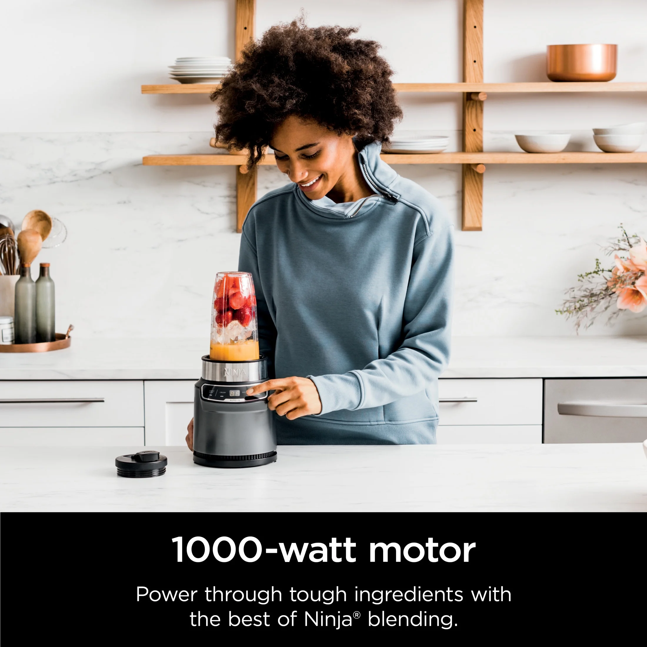 Ninja? Nutri-Blender Pro with Auto IQ?, 1000 Watts, Personal Blender