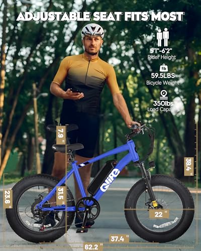 Racer Fat tire Electric Bike for Adults - 28MPH Mountain Ebike with Peak 1200W Brushless Motor, 499Wh Removable Battery