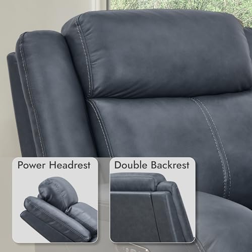 Watson & Whitely Genuine Leather Power Recliner Chairs for Adults, Wall Hugger RV Recliner with Power Headrest & Charging Ports