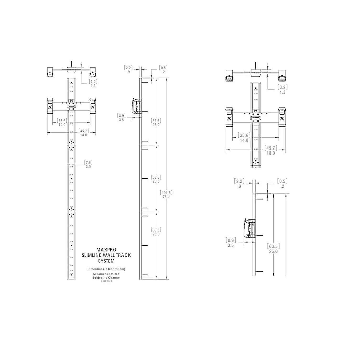 MAXPRO Slimline Wall Track Precision Engineered, Strong and Powerful Design One-Button Operation Smartconnect cable Home gym Sol