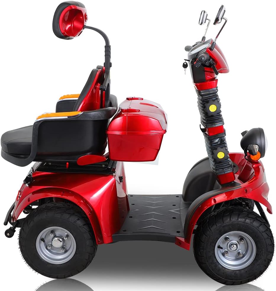Heavy Duty Mobility Scooters for Seniors & Adults 500lbs Capacity - Electric Powered Wheelchair Device 1000W All Terrain Off Road Scooter Travel