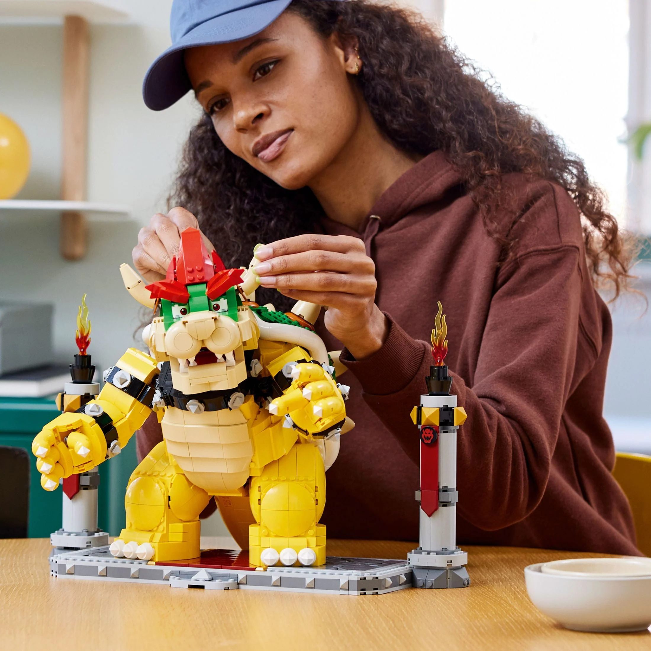 LEGO Super Mario The Mighty Bowser, 3D Build and Display Kit, Collectible Posable Character Figure with Battle Platform