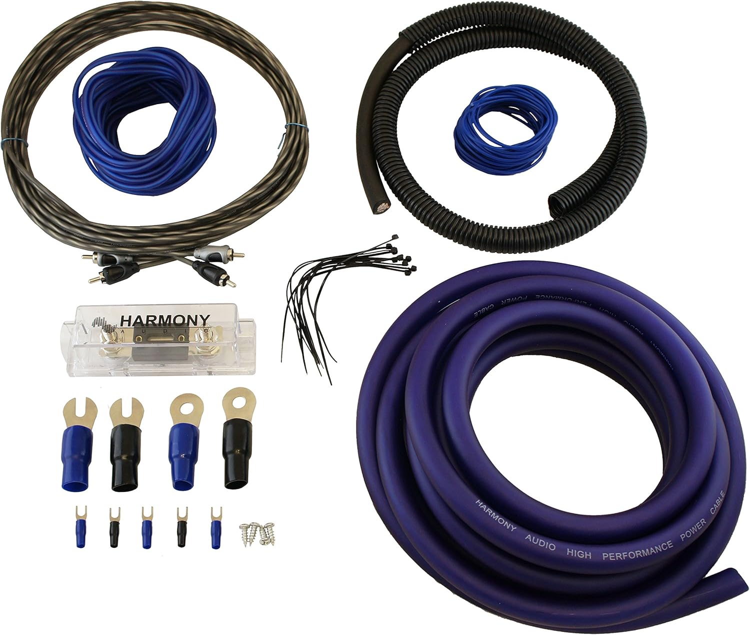 Harmony Audio (4) HA-R154 Car Stereo Rhythm Series 15 Sub 900W Subwoofer Bundle with HA-A1500.1 Amplifier & Amp Kit
