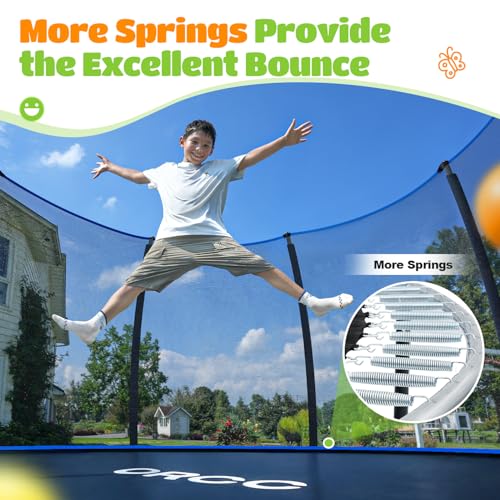 ORCC 1200LBS Weight Capacity Trampoline 16 15 14 12 10 8FT Outdoor Yard Trampolines for Kids Adults Outdoor Yard Trampolines for Kids Adults