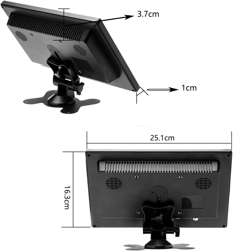 10.1” HD Monitor for Mini TV & Car Video Player & Computer Display TFT LCD Color Screen for Car Backup Camera & Home Security System Built in Speaker