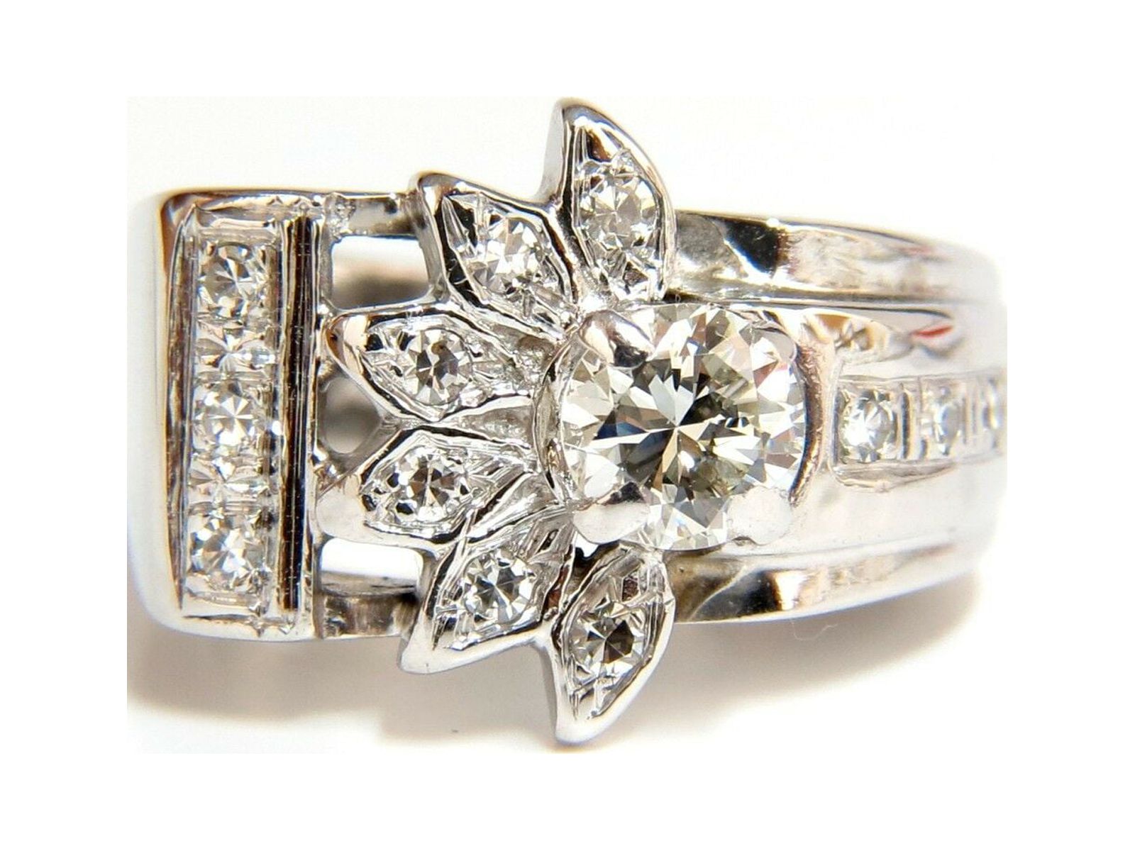 .72ct. VICTORIAN REVIVAL DIAMONDS COCKTAIL RING G/VS 14KT