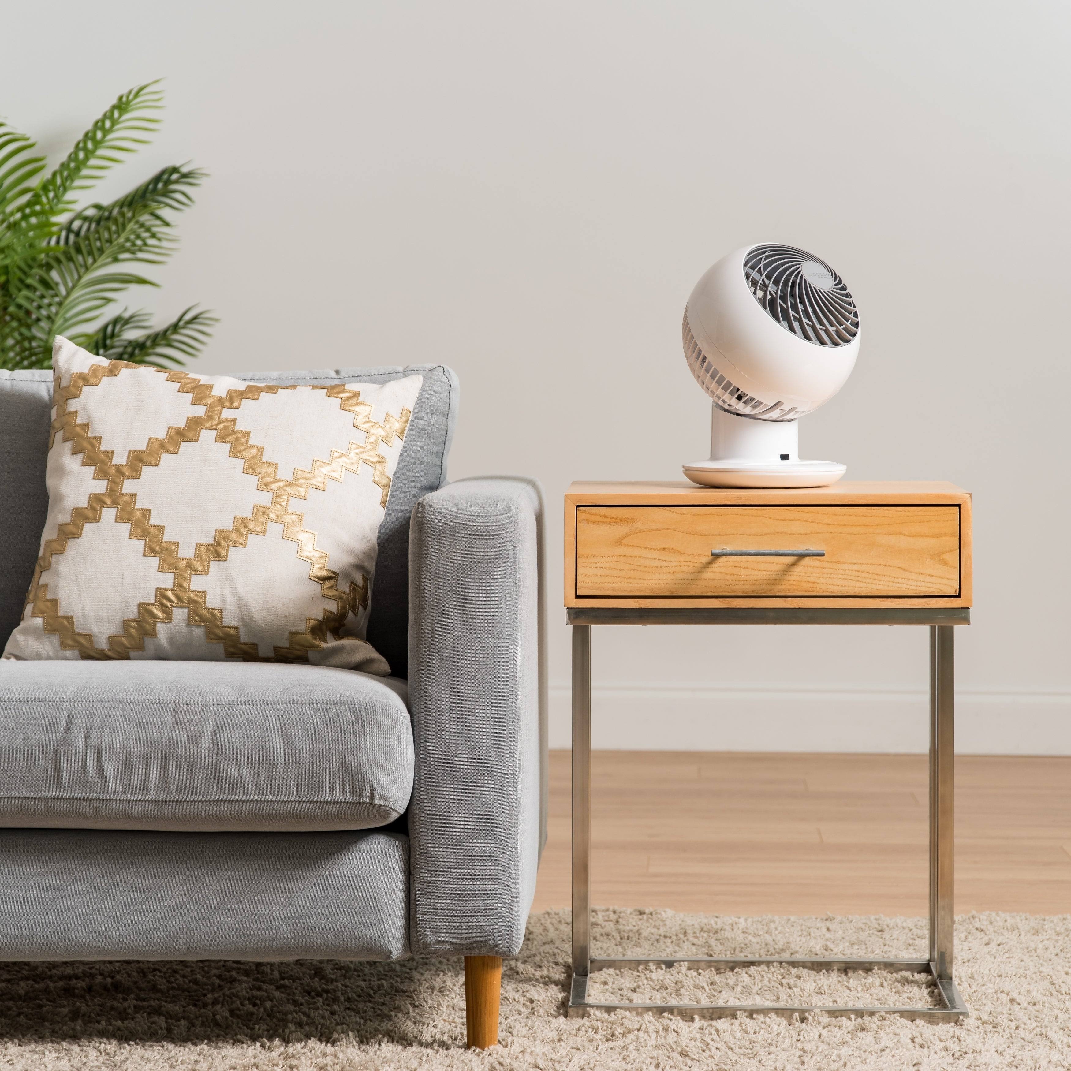 Woozoo SC15T Remote Controlled Compact Globe Oscillating Circulating Fan, White