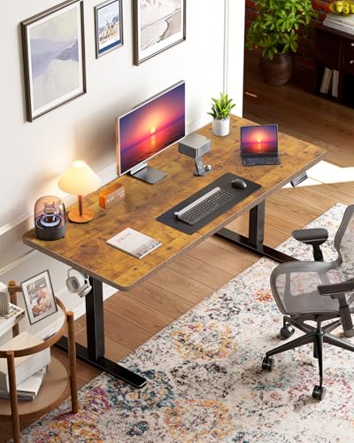 HUANUO Electric Standing Desk, 71 x 35 inch Large Height Adjustable Table, Powerful Brushless Motor, 4 Memory Preset, Sit Stand Up Desk