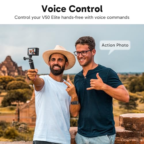 AKASO V50 Elite 4K60fps Action Camera with 128GB MicroSDXC U3 Memory Card Accessories Kit Bundle Voice Control EIS 131 feet Waterproof Camera 8X Zoom