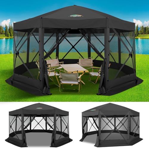 COBIZI 12x12ft Pop up Gazebo Screen Tent Screen House for Camping, Camping Outdoor Screened Gazebo, Canopy Tent